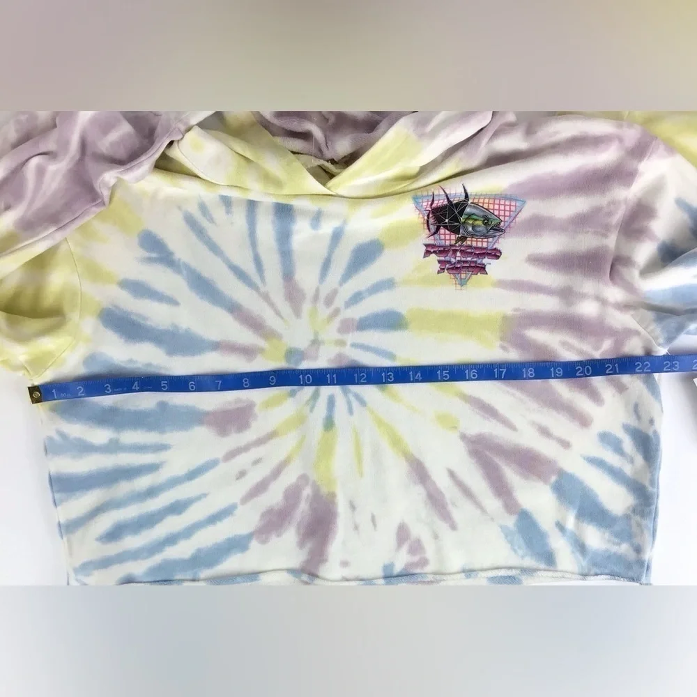 NWT Psycho Tuna Tie Dye Crop Neon Geo Hoodie | Medium